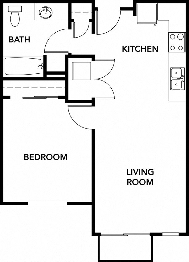 Southside by Vintage | 1 bedroom 1 bathroom floor plan (A2) 1x1 units available at Southside by Vintage | Seattle apts for rent
